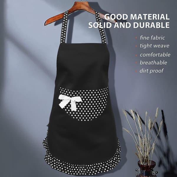 Sjarmerende bomullsforkle med polka dot-mønster for kvinner, perfekt for kokker og matlaging