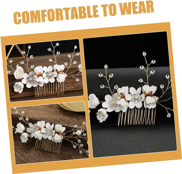 2 stk. blomster-rhinstenshårkamme til brude elegante bryllupstilbehør