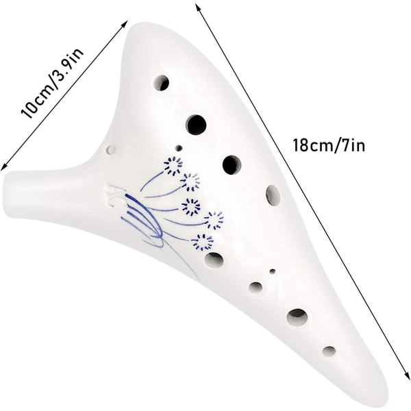 Ocarina 12 Hål Alto C Keramisk Ocarina Ocarinas Perfekt Instrument För Nybörjare, Proffs