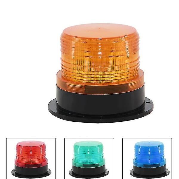 Amber LED-varselblinklys, 12V Nødstrobelys Advarselssignalisering Amber Lys