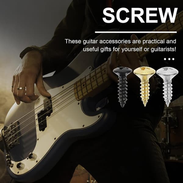 150 st gitarrplektrumskyddsskruvar Elgitarrtillbehör Metallmonteringsskruvar