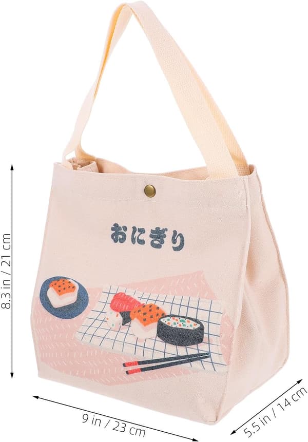 Bento Bag Rispose Japansk Nydelig Stil Lerret Vanntett Pustende Lunsjoppbevaringspose