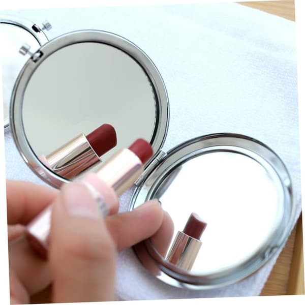 Krystal Spejl Sammenfoldeligt Dobbeltsidet Sort Makeupspejl til Pung Refleksion