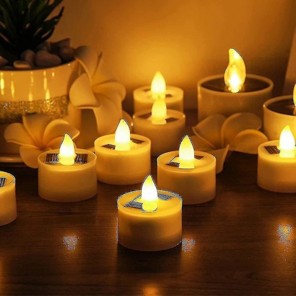 18 stk. Solcelled Teelys Lys Flammeløse Udendørs Led Vandtætte Genopladelige Lys (1,5 X 1,4