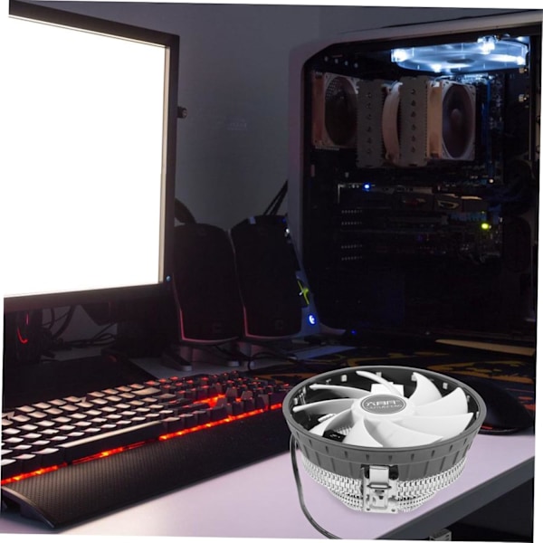 PC Computer Køler Lydløs Køleventilator Computertilbehør CPU Radiator Computer Køleventilator Farverigt Lys