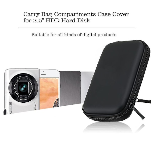 Hård Nylon Case Cover til 2.5'' HDD Harddisk Sort