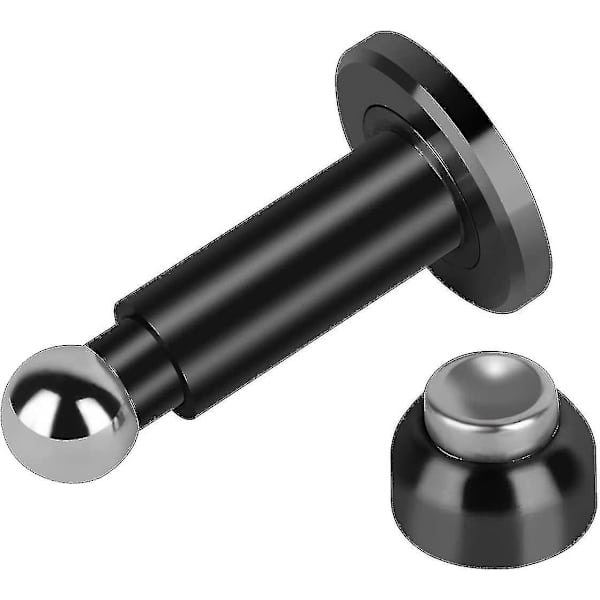 Magnetisk dørstopper, magnetisk dørstopp, 304 rustfritt stål dørholder med vegg- og gulvmontering (svart)