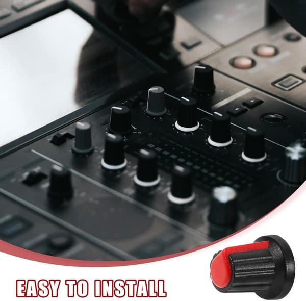 20 st röda plastpotentiometerkontrollrattar 6 mm D-formad stam Dj Mixer Controller Caps