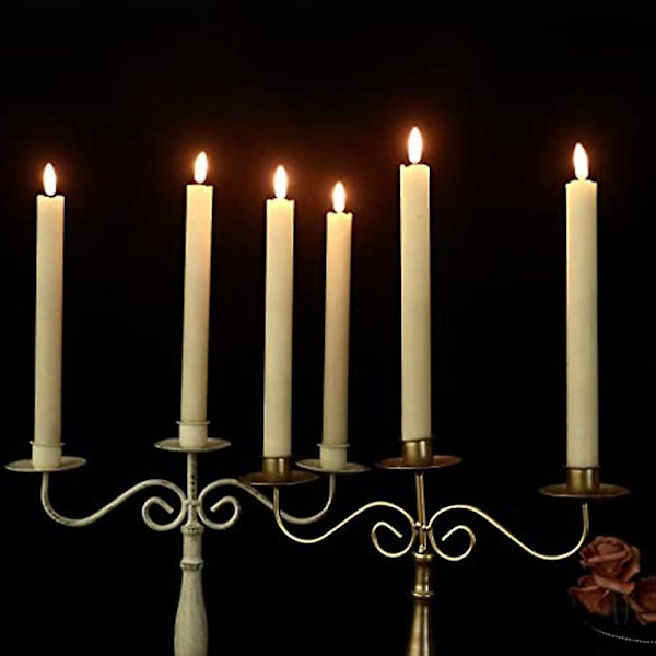 LED-ljusstake, Flammlös Elfenbensfärgad Konformad Ljus med Fjärrkontroll