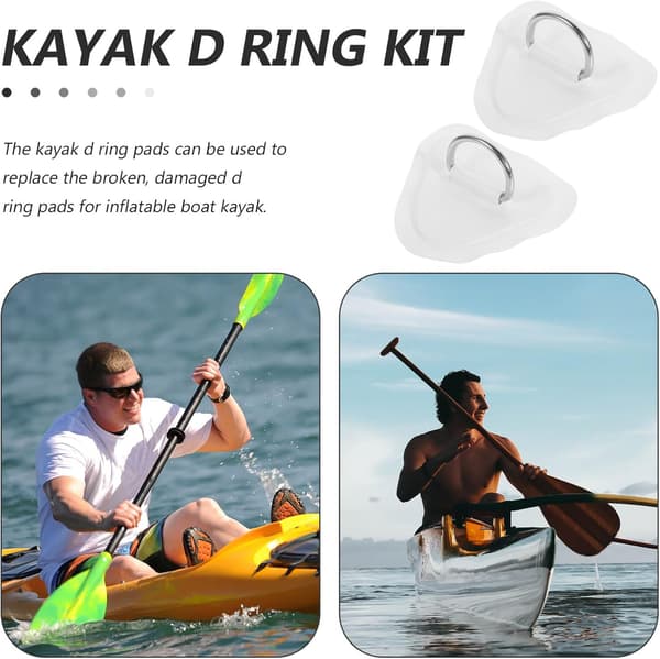 2st Kajak D-formade spännen Elastiska repöglor för kanot och uppblåsbara båtar PVC-material