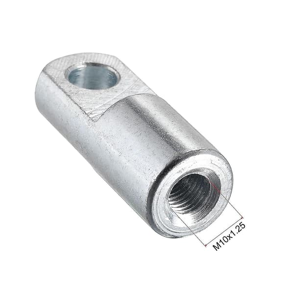 Luftcylinderstavsgaffelände M10x1.25 Hontråd 52.5mm Längd I-Typ Koppling Silver 2st