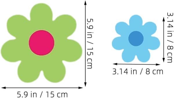 Färgglada blomutskärningar för klassrumsväggdekor, 8 cm 15 cm pappersblommor