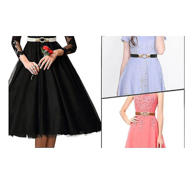Dam Skinny Bälte för Klänningar Retro Stretch Dam Midjebälte (4-pack, Flerfärgad)