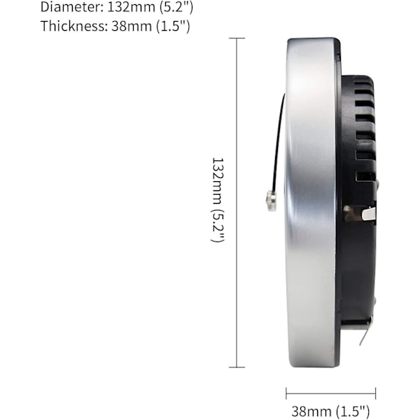 Barometer med urtavla, termometer, hygrometer, väderstation, barometriskt tryck Silver