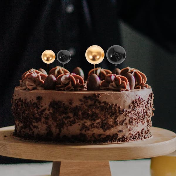 60 stk. kaketopper Cupcake-topper Kuleform Gull Svart Skum Matkvalitetsmateriale Multifunksjon