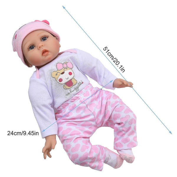 Naturtro Reborn Baby Dolls - 55 cm Realistisk-nyfødte Baby Dolls Full Body Silikone Baby Girl