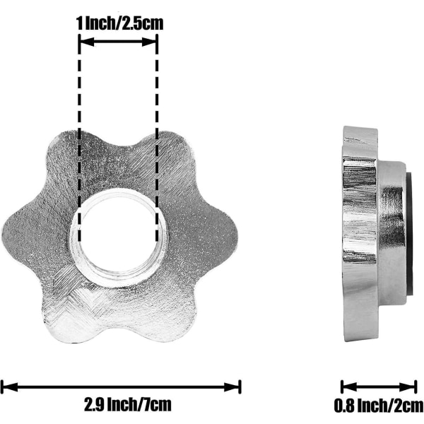 4 delar hantel, halkskydd 25 mm standard spinlock krage, skruvfästen för skivstång