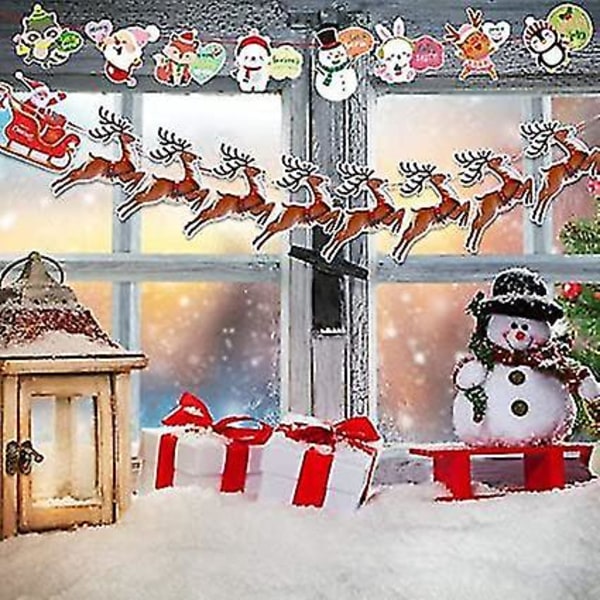 3 st juldekorationer - flaggor & snögubbar