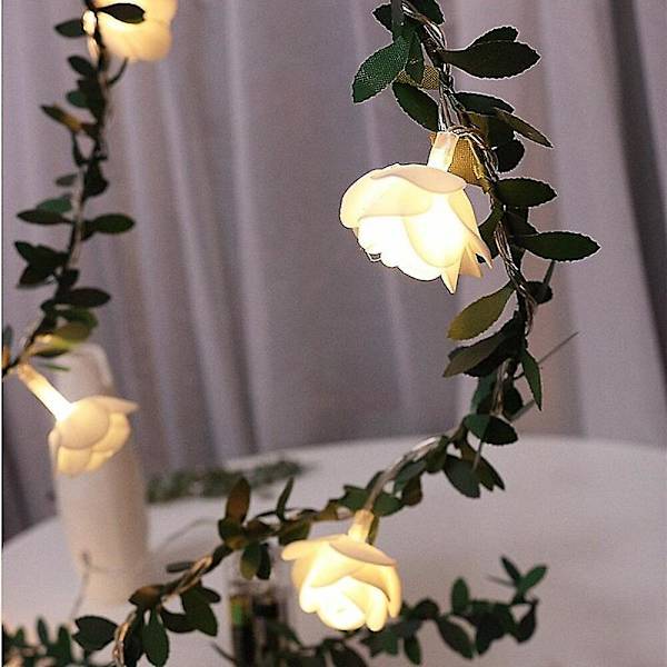 6m Kunstige Planter LED Lysstreng Grønne Blade Ivy Vine Bryllup