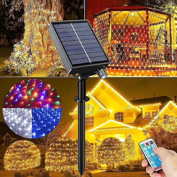 Aurinkoenergiaverkko-valosarja 1,5m X 1,5m 96 LED-valoa 8 tilaa