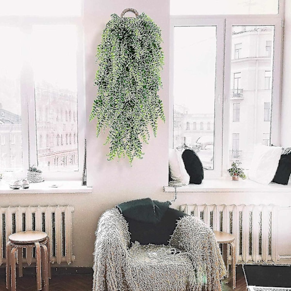 2 Pakk Hengende Vines Planter Kunstig Eføy Bregner Utendørs UV