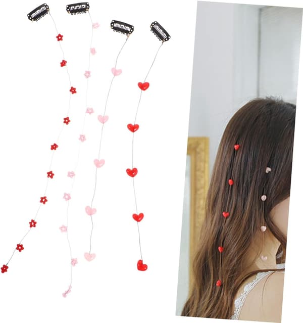 4st Blomhårklämmor Lång Hårnål Mode Hårklämma Kärlekssträng för Kvinnor Flickor Studenter