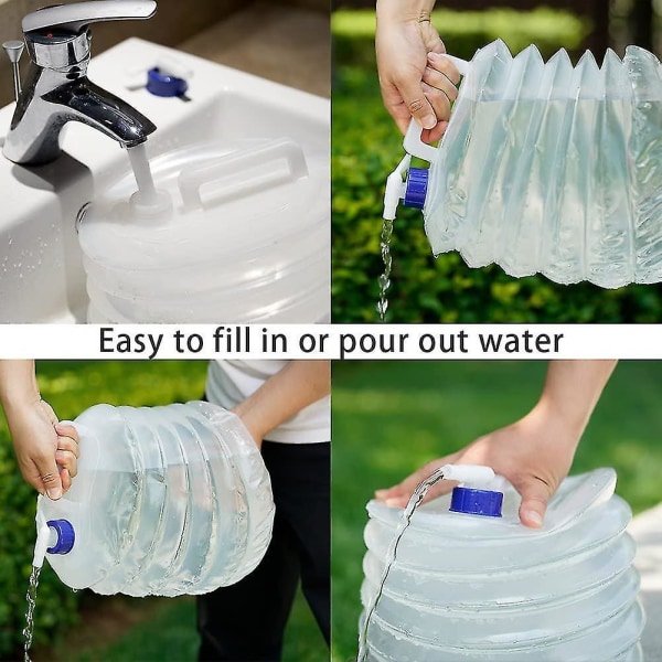 5L 10L kokoontaitettava vesisäiliö retkeilyvaunu BPA-vapaa