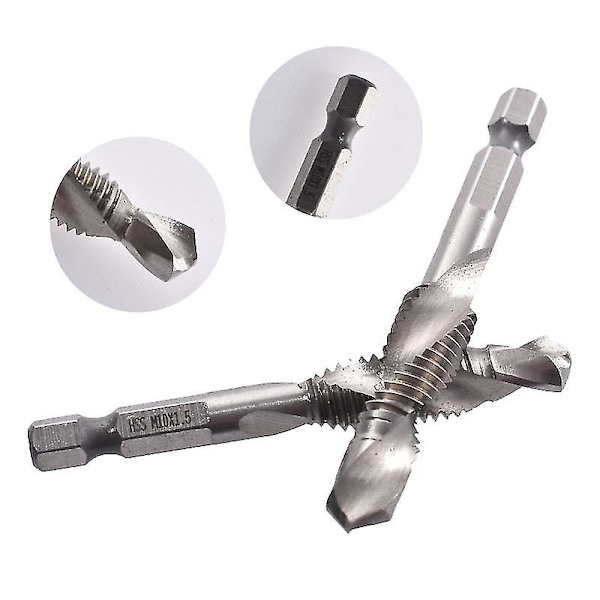 Borrbitsset för elverktyg, HSS-borr, solida spetsborr, metall, multifunktionella spiralborr (1 set, silver)