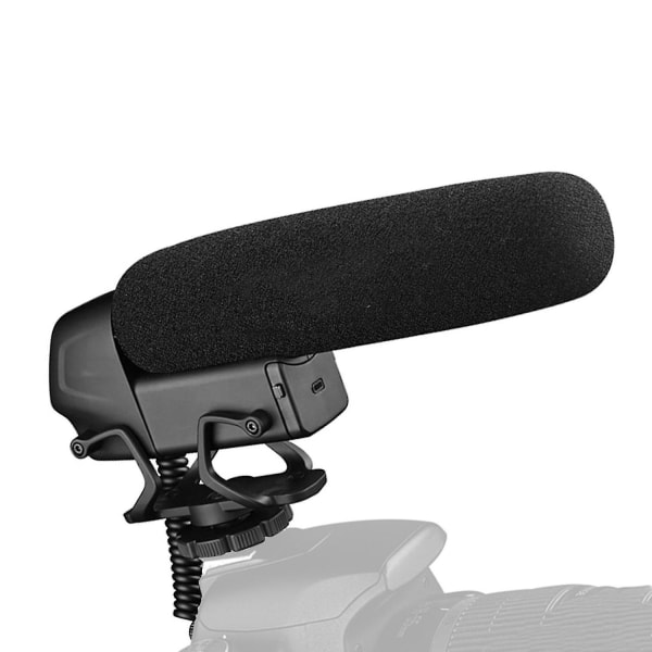 Sgc-600 Kondensor på kameran Intervju Mikrofon Mic Super-kardioid 3-nivåer förstärkningskontroll Low Cut Swi