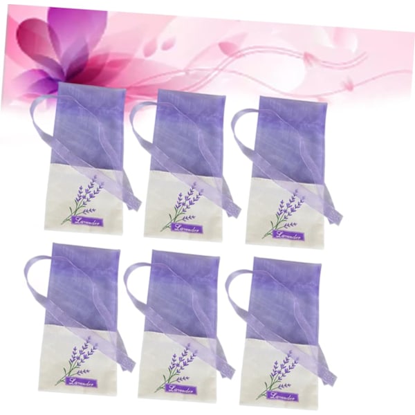 6 stk. Blomsterprint Lavendelposeposer Tomme Duftposer