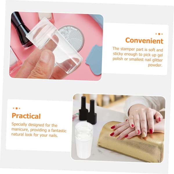 3 sæt neglekunststempelsæt med manicurestempler Bærbart neglekunstværktøjsskraber til