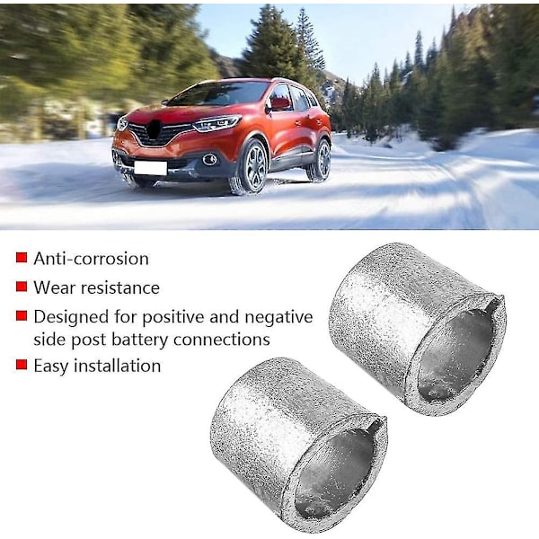 Batteripol-ærmer, Bilbatteripol-konverter-adaptere Anode Katode-ærmer 1 Par Sølv
