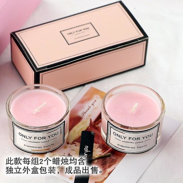 2 stk Soyavoks Duftlys Romantisk Aromaterapi Glass