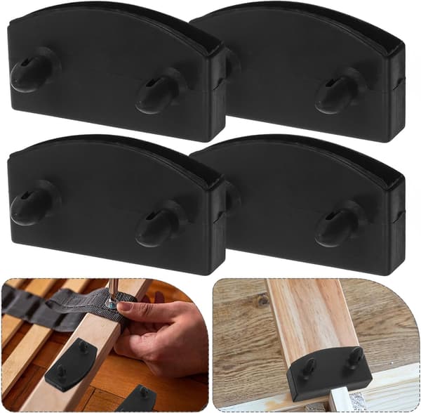 36 stk. enkeltsengslamellholder, sengebunnslamelldeksel, ABS, solid, utskiftbar design, allsidig bruk, svart