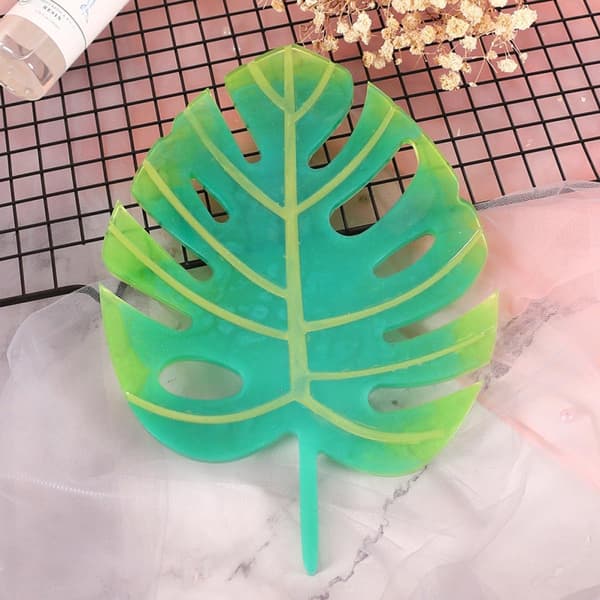 Krystalllimform DIY Coaster Making Model Silikonform for Epoksyharpiks Bladformer Enkel