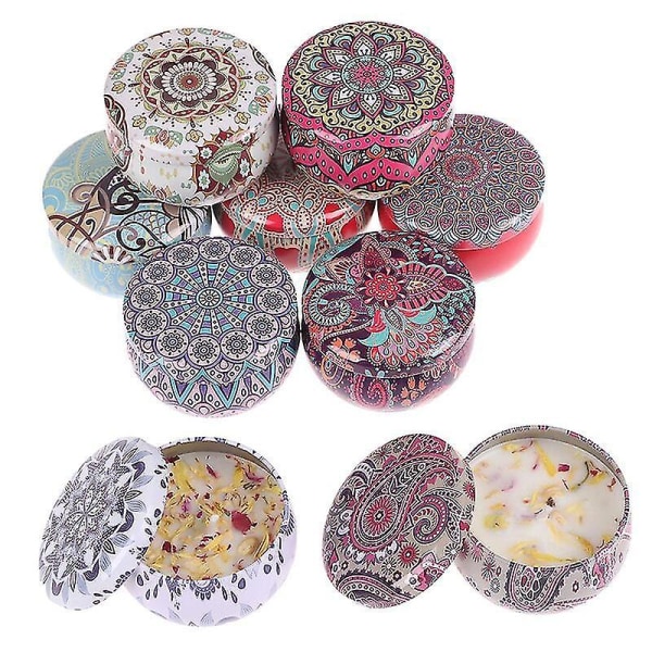 9 Typer Duftlys Blomster Tin Soyvoks Hjemmeduft