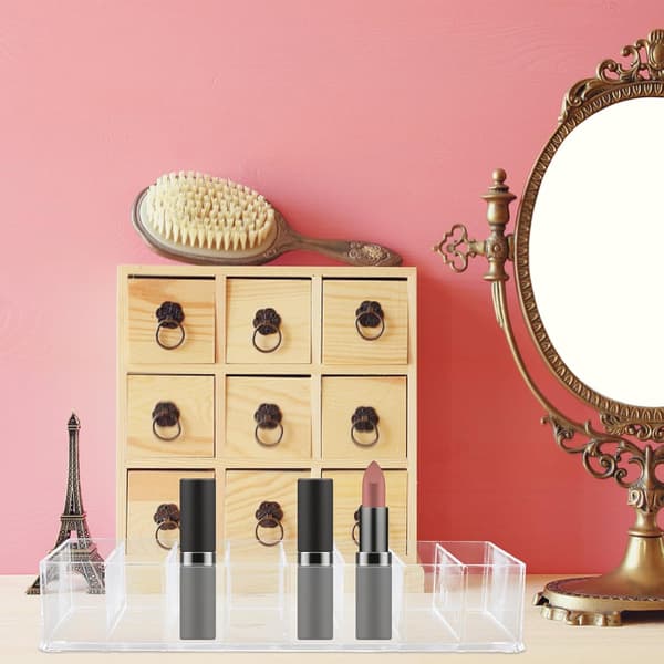 Akryl Læbestift Opbevaringsbeholder Sort Kosmetisk Displayboks Desktop Makeup Organizer
