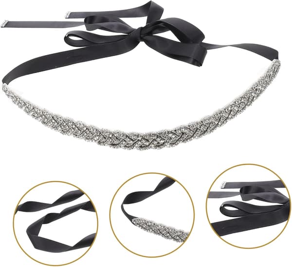 Strass Brudbälte Glänsande Bröllopsmidjebälte för Aftonklänning Elegant Band för Bröllopsklänning för Brudsjal