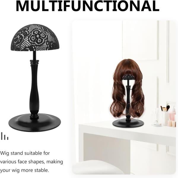 Perukställ Spetsmönster Bordsmössställ Perukhållare Huvud för Styling Stativ Hatt
