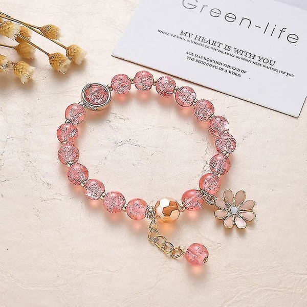 Armbånd med solsikke små tusenfryd imitert glass smykker gaver til jenter