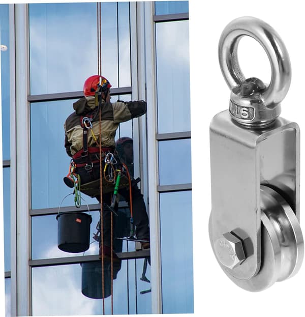 2 stk U-formet ringremskive i rustfritt stål DIY remskive for ståltaubane Slitasjebestandig