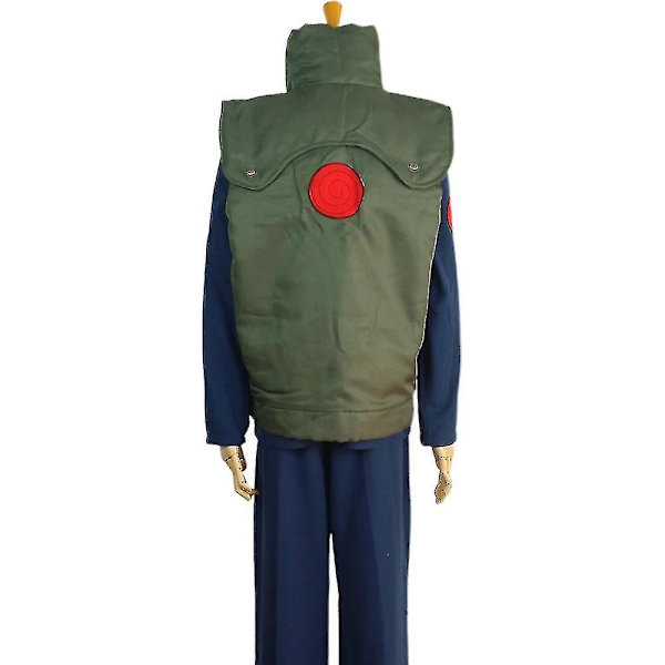 Hatake Kakashi Kostym Anime Fancy Up Outfit Herrar Väst Jacka Ärmar Toppar Byxor Set XL