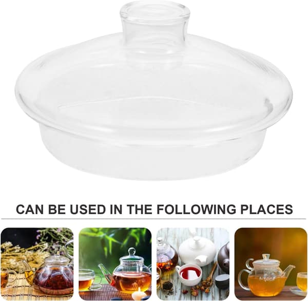 Erstatningslokk til tekanne, glasslokk til tekjele, egnet for tekjele i glass med 8,7 cm diameter