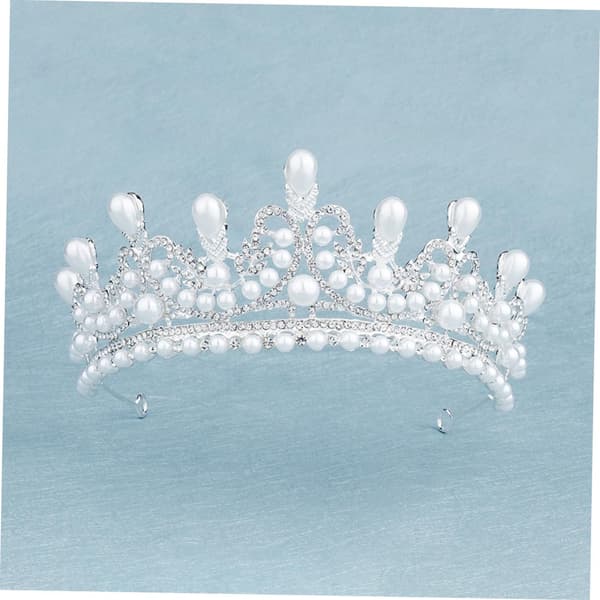 Diamant Perle Krone Brude Hodeplagg Hodeplagg Rhinestone Krone Mote Brude Hodeplagg Prinsesse Tiara