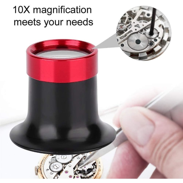 10x Urmakare Förstoringsglas, Aluminiumlegering Okularförstorare Reparation För Läsning All Precision