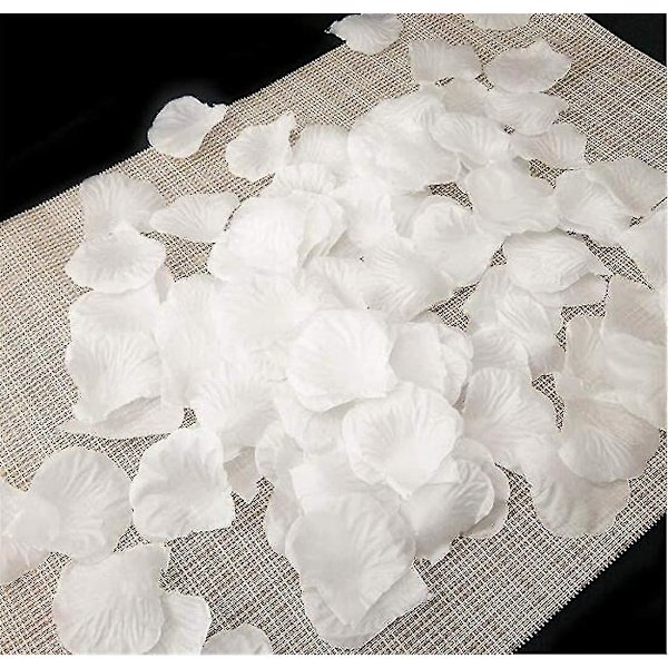1000 stk Silke Kunstige Roseblade Til Bryllup Blomster Fest Romantisk Nat Hvid Bd-yuhao
