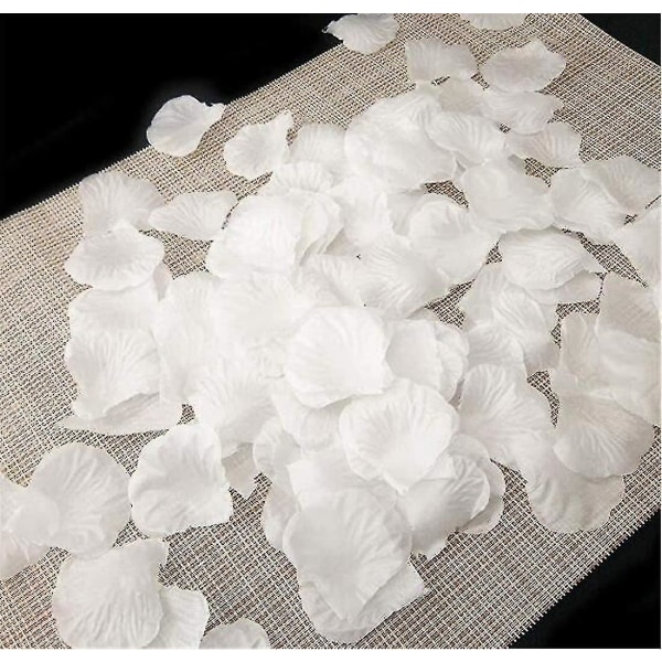 1000 stk Silke Kunstige Roseblader Til Bryllup Blomsterfest Romantisk Natt Hvit Bd-yuhao