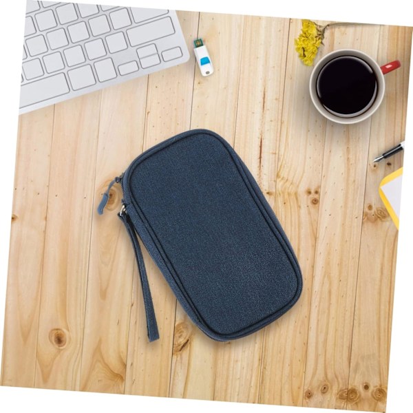Reiseoppbevaringsveske Elektronisk Organizer Kompakt Kabelholder for Reiselader Powerbank Mørkeblå
