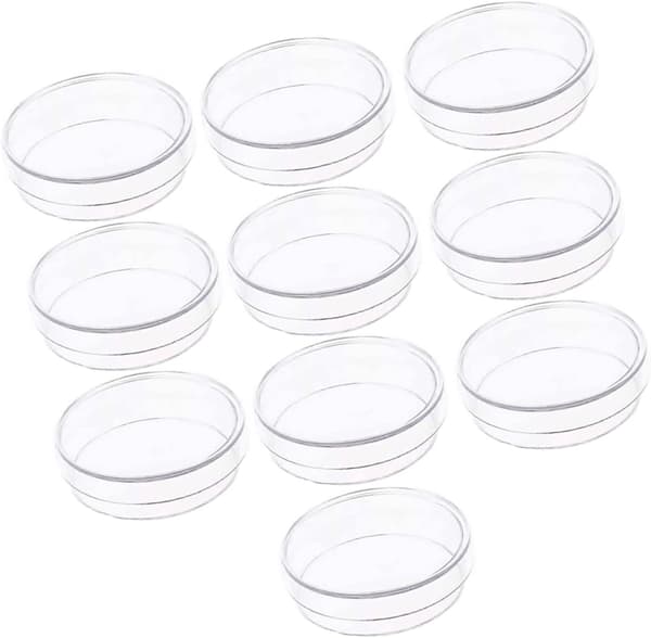 10 st plastpetriskålar med lock för laboratorie- och skolkemi experiment