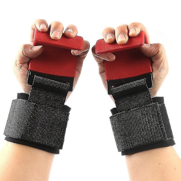 Painonnostoavustin Koukku Grip Hook Kaksoiskoukku Pull-up 2kpl punainen
